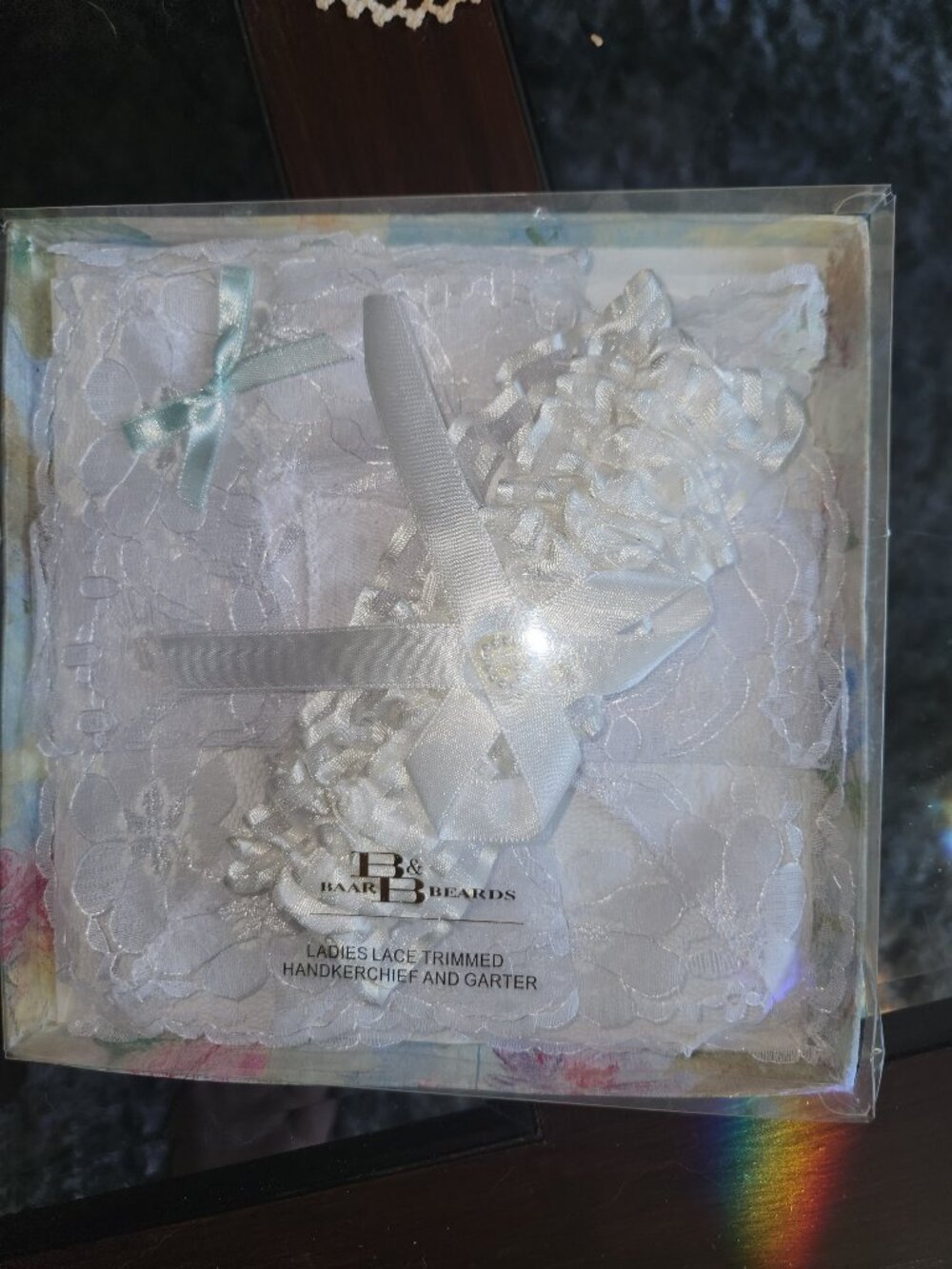 Lace Handkerchief and Garter Set